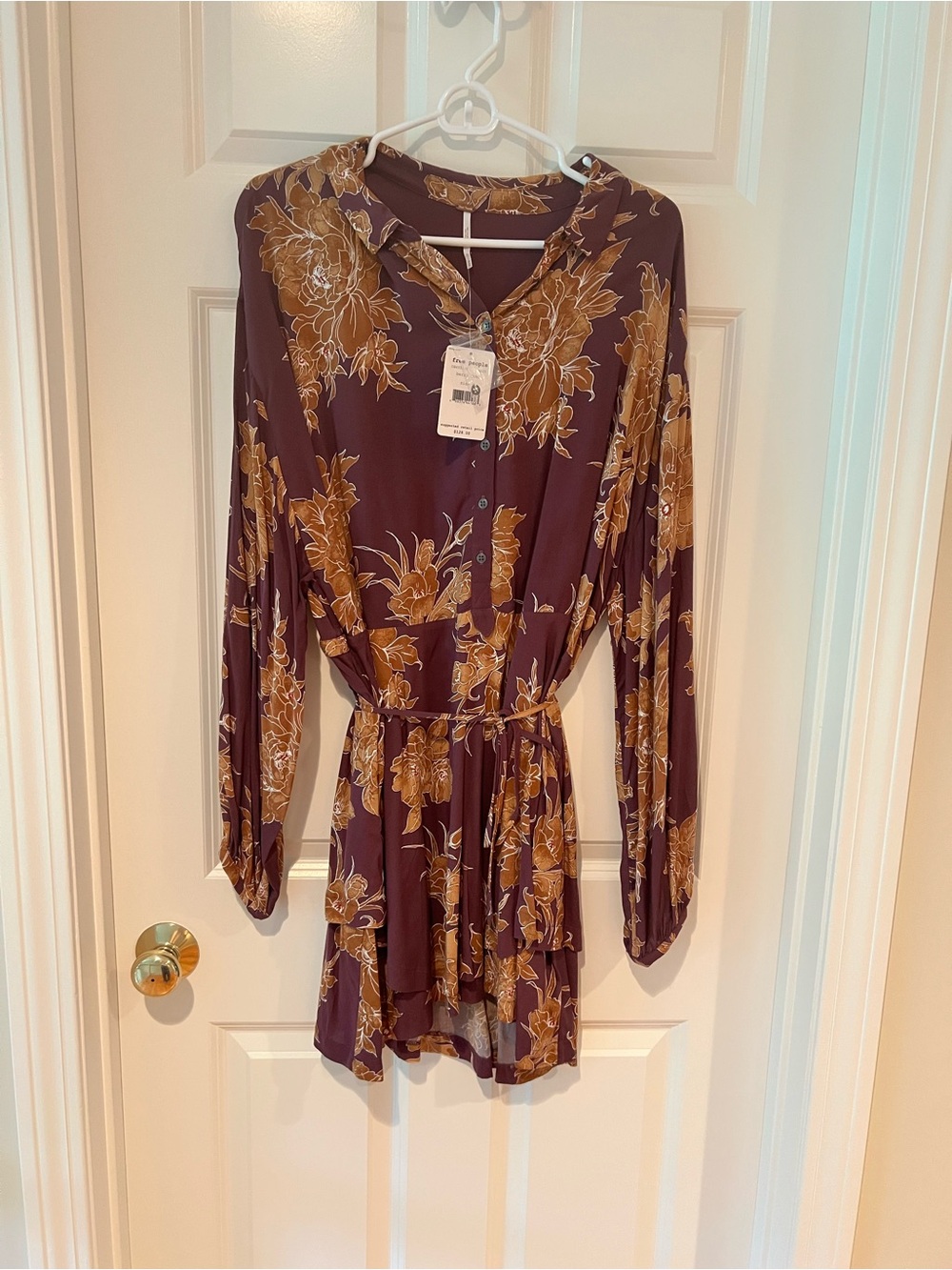 Floral Button-Front Tie-Waist Dress